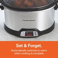 Hamilton Beach - 8 Quart Programmable Set & Forget Slow Cooker - Stainless Steel - Back View