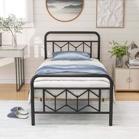 Costway Twin Size Bed Frame Mattress Foundation with Headboard 12.5