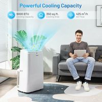 Costway 6350 BTU Portable Air Conditioner Cools up to 350 sq.ft 3-in-1 Air Cooler Fan Dehumidifie... - Back View