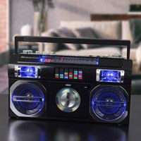 Studebaker - Master Blaster 5W Boombox with Bluetooth - Black - Back View