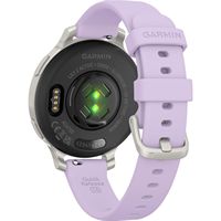 Garmin - Lily 2 Active GPS Smartwatch 33 mm Anodized Aluminum - Silver with Purple Jasmine Silico... - Back View