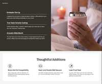 Fellow - Carter Wide Mug made of 18/8 stainless steel, with a BPA-free plastic lid, & inner ceram... - Back View