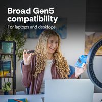 Crucial - P510 2TB Internal SSD PCIe Gen 5 x4 NVMe M.2 for Laptop and Desktop - Back View