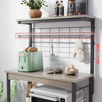 Bestier 31 inch 3 Tier Bakers Rack with Cabinet Kitchen Storage Shelves Microwave Oven Stand Coff... - Back View