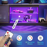 Bestier - TV Cabinet with Storage and LED Light Strips Up to 75