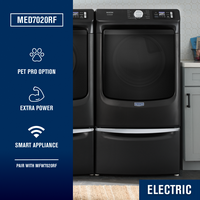 Maytag - 7.4 Cu. Ft. Smart Electric Dryer with Steam and Pet Pro System - Midnight Steel - Back View