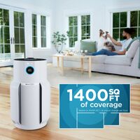Shark - NeverChange Air Purifier MAX, 5-Year Filter Life, 1400 sq. Ft - White - Back View