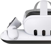 Insignia™ - Charge Station for Meta Quest 3 and 3S - White - Back View