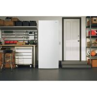 Frigidaire - 16 Cu. Ft. Garage Ready Upright Refrigerator - White - Back View