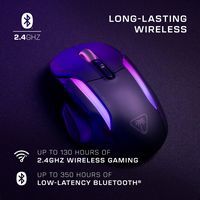 Turtle Beach - Kone II Air Wireless Optical Gaming Mouse with RGB Lighting - Wireless - Ash Black - Back View