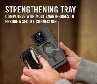 The Ridge Wallet - Carbon Fiber MagSafe Wallet - Silver - Back View