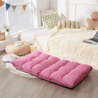 Costway - Adjustable 14-Position Folding Floor Lounge Chair - Pink - Back View