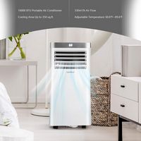 Costway 6450 BTU Portable Air Conditioner Cools up to 350 sq.ft 3-in-1 Air Cooler with Remote Con... - Back View