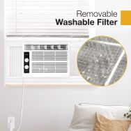 Whirlpool - 150 Sq. Ft 5,000 BTU 115V Window-Mounted Air Conditioner - White - Back View