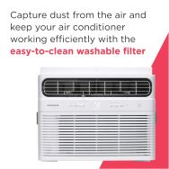Frigidaire - 12,000 BTU 550 Sq. Ft. Smart Inverter Window Air Conditioner with Remote - White - Back View
