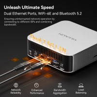 GEEKOM - A8 Max Mini PC AMD Ryzen 7 8745HS 16GB DDR5 1TB SSD Storage Dual LAN, Radeon 780M Mini P... - Back View