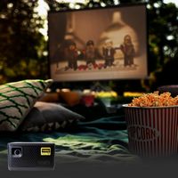 AAXA - P7+ Native 1080p Smart Mini DLP Projector, 2.5 Hour Battery, WiFi, BT, Wireless Mirroring,... - Back View