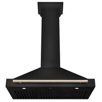 ZLINE - 36 inches - Convertible & Externally Vented - Wall Range Hood - Black stainless steel - Back View