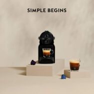 Nespresso - Inissia Espresso Machine with Aeroccino Milk Frother by DeLonghi - Intense Black - Back View