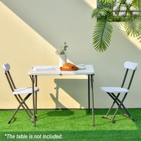 Costway 2-Pack Folding Chair with Metal Curved Feet Wide Seat & Ergonomic Backrest - White - Back View