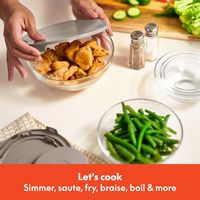 Bella - 21-Piece Ceramic Nonstick Cookware Set - Oatmilk - Back View