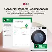 LG - 7.4 Cu. Ft. Stackable Smart Electric Dryer with Steam and Built-In Intelligence - White - Back View