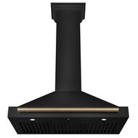 ZLINE - 36 inches - Convertible & Externally Vented - Wall Range Hood - Black stainless steel - Back View