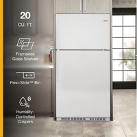 Whirlpool - 20.5 Cu. Ft. Top-Freezer Refrigerator with Frameless Glass Shelves - White - Back View