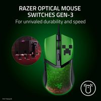 Razer - Cobra Lightweight Optical Gaming Mouse with Chroma RGB Lighting - Wired - Minecraft Edition - Back View