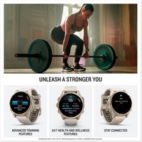 Garmin - fēnix 8 AMOLED Sapphire GPS Smartwatch 43mm Fiber-reinforced polymer - Soft Gold - Back View