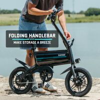 GoTrax - Z4 SWIFT Foldable eBike w/ 25mi Max Operating Range and 15.5mph Max Speed - Black - Back View