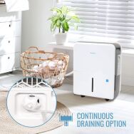 Keystone - 50 Pint 7.2 Quart Dehumidifier with Electronic Controls - White - Back View
