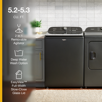 Whirlpool - 5.3 Cu. Ft. High Efficiency Top Load Washer with 2 in 1 Removable Agitator - Volcano ... - Back View