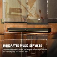 Marshall - Heston 60 Soundbar with Dolby Atmos Immersive Sound for TV / Movies / Music - Black - Back View