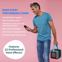 Singing Machine - Cube Mini Karaoke Machine, Wireless Microphone, Rechargeable Battery, Lights, B... - Back View