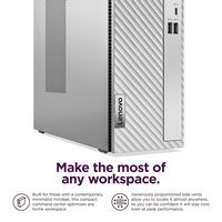 Lenovo - IdeaCentre 3 Desktop - Intel Core i5-14400 - 8GB Memory - 256GB SSD - Cloud Grey - Back View