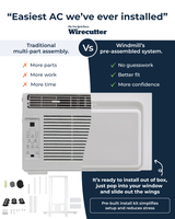 Windmill - WhisperTech 8,000 BTU Smart Window Air Conditioner with Inverter Technology - White - Back View