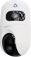 Lorex - Connect 2K Dual-Lens Indoor Pan-Tilt Wireless Security Camera - White - Back View