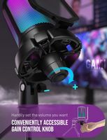 FIFINE A6V USB Condenser Microphone with RGB Lighting - Plug & Play USB-C, Touch Mute for PC, PS5... - Back View