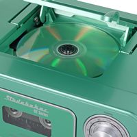 Studebaker - BT Series Portable Bluetooth CD Player with AM/FM Stereo - Teal - Back View