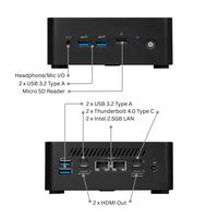 MSI - Cubi NUC 1MG Mini Desktop - Intel Core 3-100U - 16GB Memory - Intel Graphics - 500GB SSD - ... - Back View