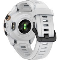 Garmin - Approach S70 GPS Smartwatch 42mm Ceramic - Black Ceramic Bezel with White Silicone Band ... - Back View