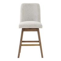 OSP Home Furnishings - Finley 30&quot; Swivel Barstool 2-Pack - Parchment/Med Oak