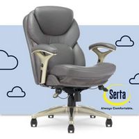 Serta - Upholstered Back in Motion Health &amp; Wellness Manager Office Chair - Bonded Leather - Gray