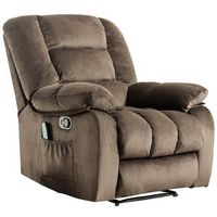 Bestier Massage Recliner Chairs with Heat and Vibration Soft Fabric Single Manual Reclining Chair...