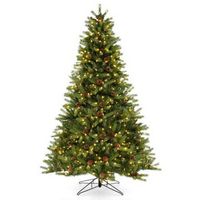 Costway - 7 FT Pre-Lit Christmas Tree 3-Minute Quick Shape with Quick Power Connector Timer - Green