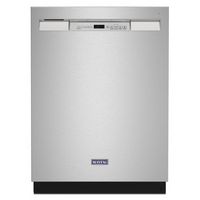Maytag - 24&quot; Front Control Built-In Stainless Steel Tub Dishwasher with Dual Power Filtration and...