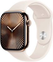 Apple Watch Series 10 (GPS+Cellular) 46mm Titanium Case with Starlight Sport Band - M/L - Gold (A...