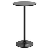 Costway 24" Round Pub Table Bistro Bar Height Cocktail Table with Metal Base Indoor - Black