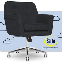 Serta - Ashland Memory Foam & Twill Fabric Home Office Chair - Charcoal Charm